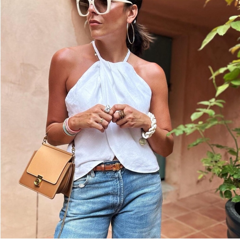 NWT Zara white halter top